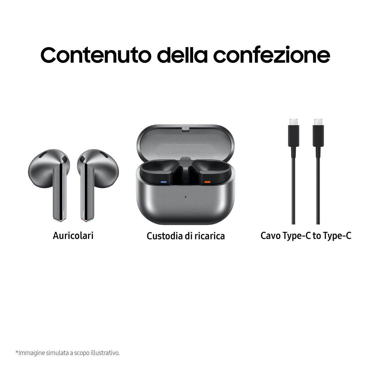 Samsung Galaxy Buds3 Auricolari AI open-type True Wireless, Audio Hi-Fi, Impermeabilità IP57, Silver