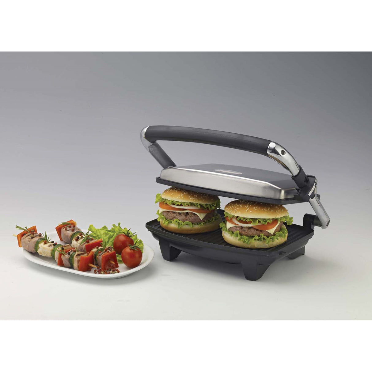 Ariete Toast&Grill Slim Tostiera Silver e Black