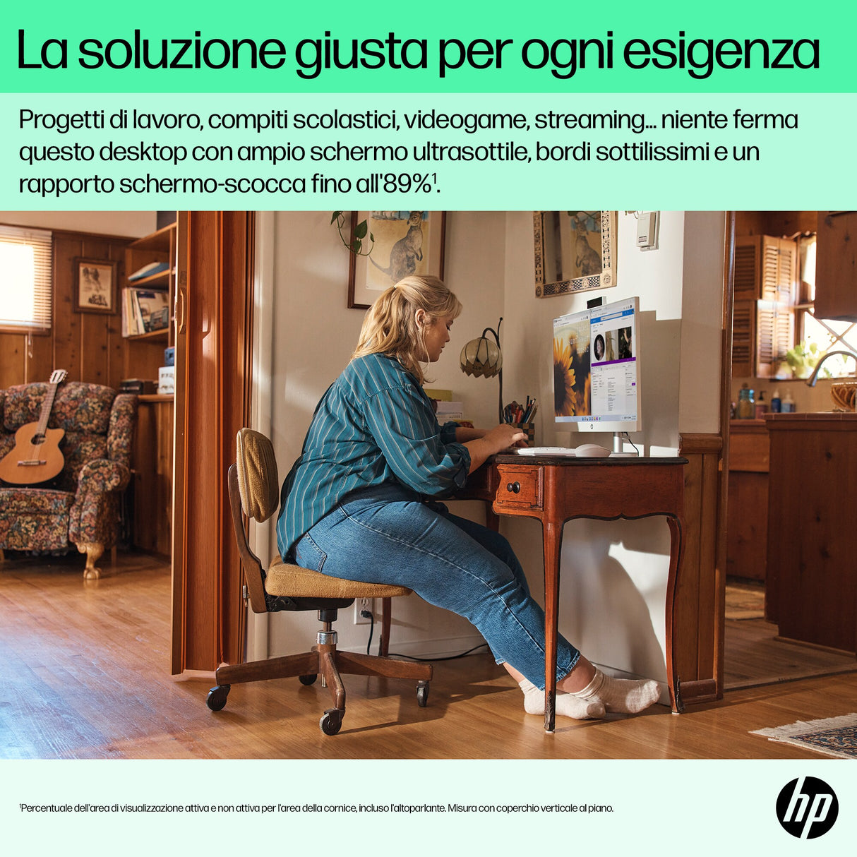 HP 24-cr0050nl AMD Ryzen™ 5 7520U 60,5 cm (23.8") 1920 x 1080 Pixel PC All-in-one 8 GB LPDDR5-SDRAM 512 GB SSD Windows 11 Home Wi-Fi 6 (802.11ax) Bianco