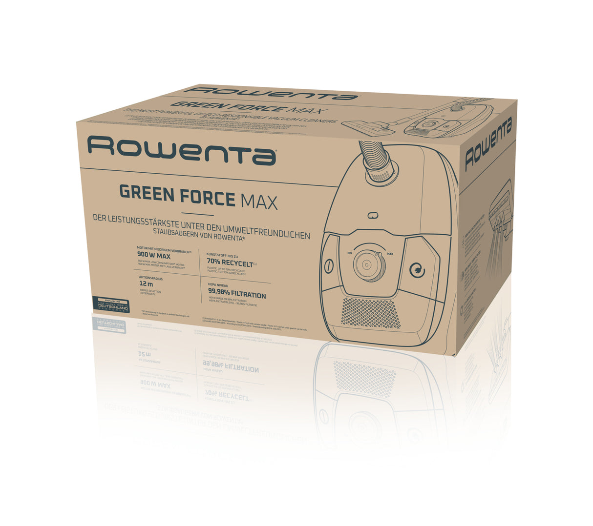 Rowenta Green Force Max RO4931 4,5 L A cilindro Secco 900 W Sacchetto per la polvere
