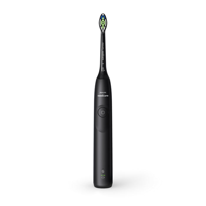 Philips 5300 Series Sonicare spazzolino elettrico sonico con base di ricarica e custodia, 2 livelli di intensità, sensore di pressione colore nero HX7101/02