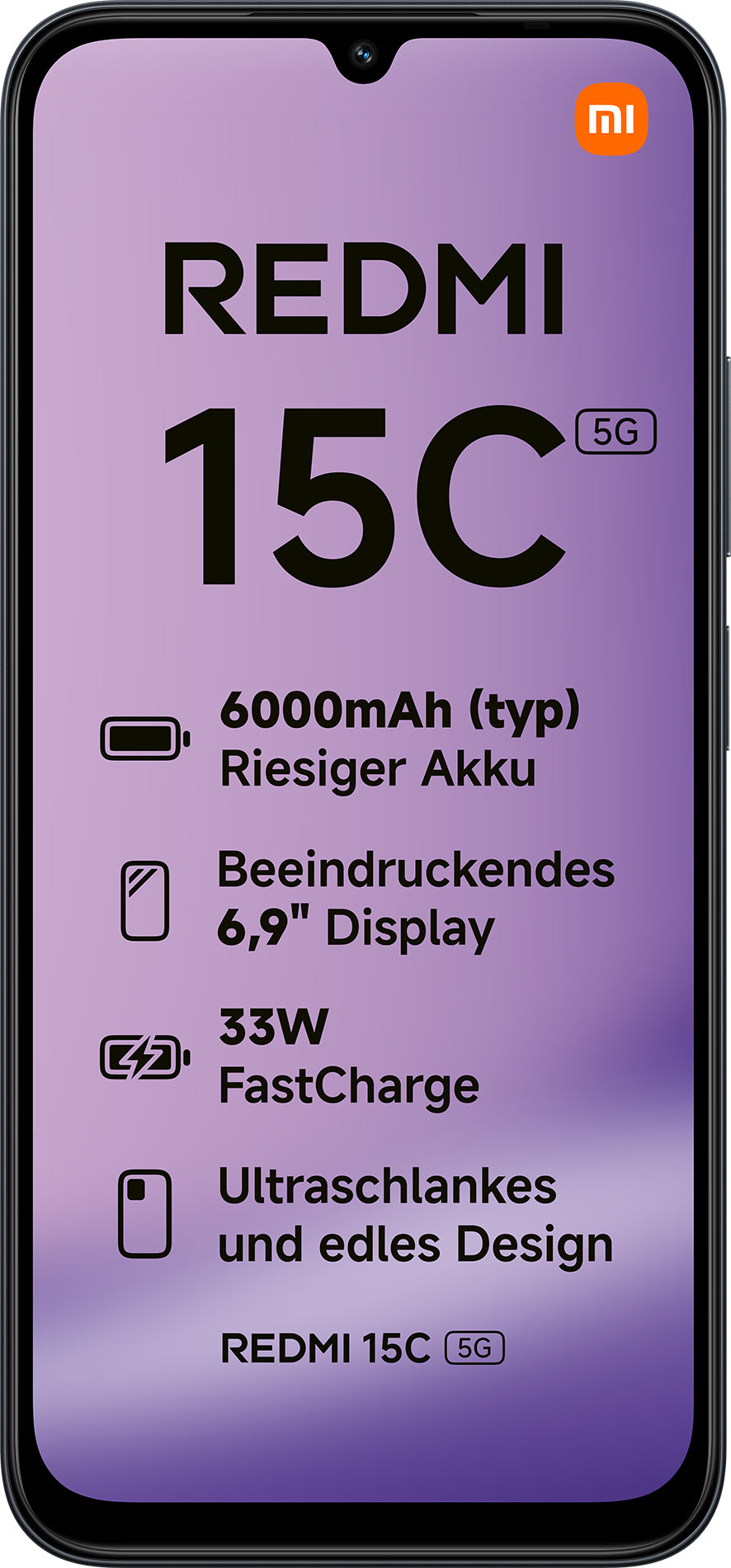 Xiaomi Redmi 15C 17,5 cm (6.9") 5G USB tipo-C 4 GB 128 GB 6000 mAh Nero