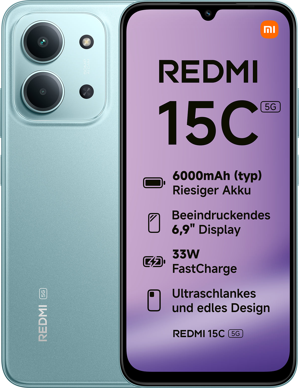 Xiaomi Redmi 15C 17,5 cm (6.9") 5G USB tipo-C 4 GB 128 GB 6000 mAh Verde