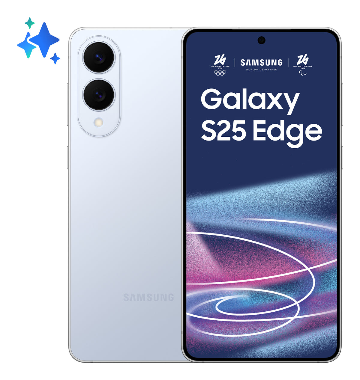 Samsung Galaxy S25 Edge, Smartphone AI, Display 6.7'' QHD+ Dynamic AMOLED 2X, Fotocamera 200MP, RAM 12GB, 512GB, 3.900 mAh, Titanium Icyblue
