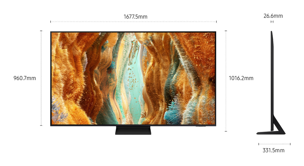 Samsung Neo QLED AI TV 75" QE75QN70FAUXZT 4K Mini LED, Processore NQ4 AI Gen2, 4K AI Upscaling, Motion Xcelerator 144Hz, Neo Quantum HDR, OTS Lite, AirSlim Design, Vision AI Smart TV, 2025