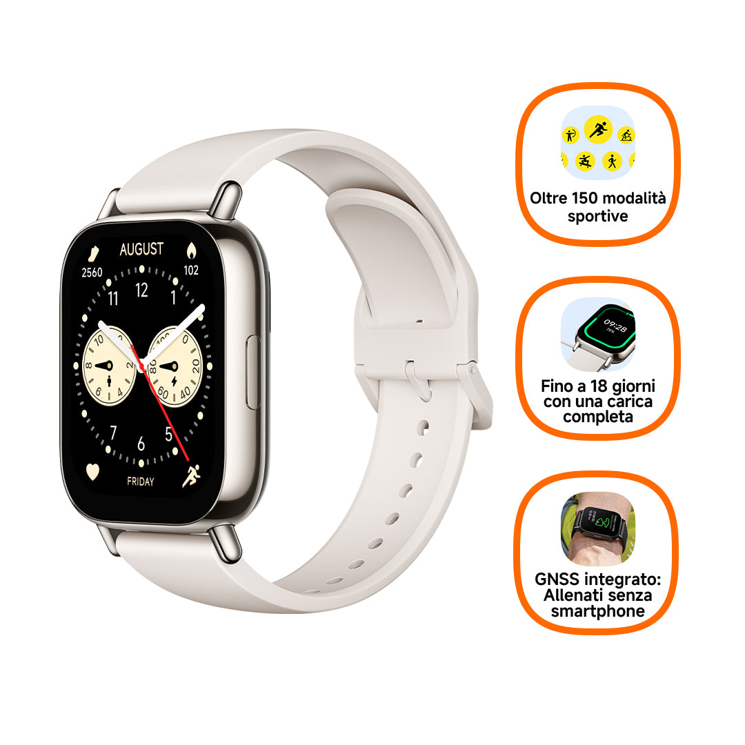 Xiaomi Redmi Watch 5 Lite 4,98 cm (1.96") AMOLED 48.1 mm Digitale 410 x 502 Pixel Touch screen Oro GPS (satellitare)