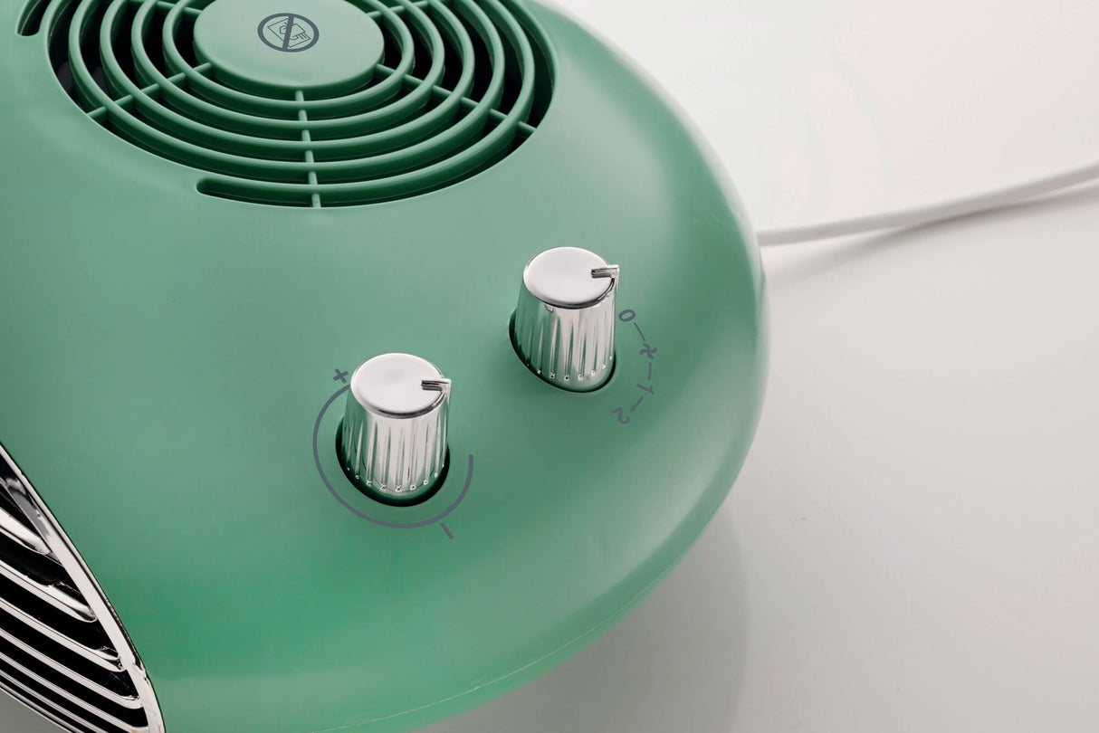 Ariete 8211 Termoventilatore da tavolo, Stufetta elettrica, 2000W, Termostato, Silenzioso, Griglia e piedi cromati, Verde