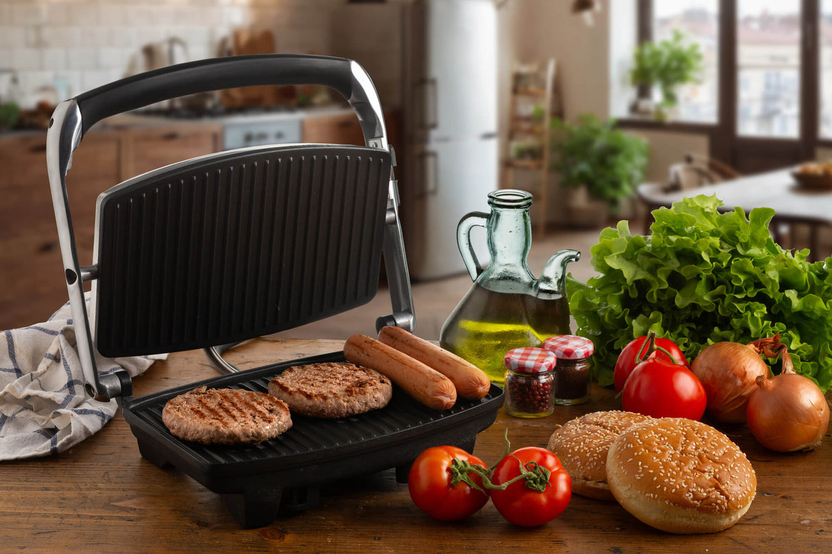 Ariete Toast&Grill Slim Tostiera Silver e Black