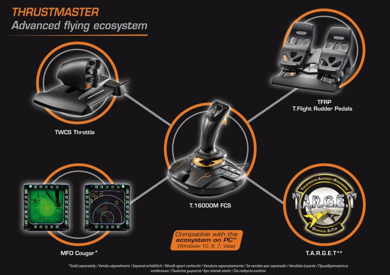 Thrustmaster T-16000M FCS Flight Pack Nero USB Joystick Analogico/Digitale MAC, PC