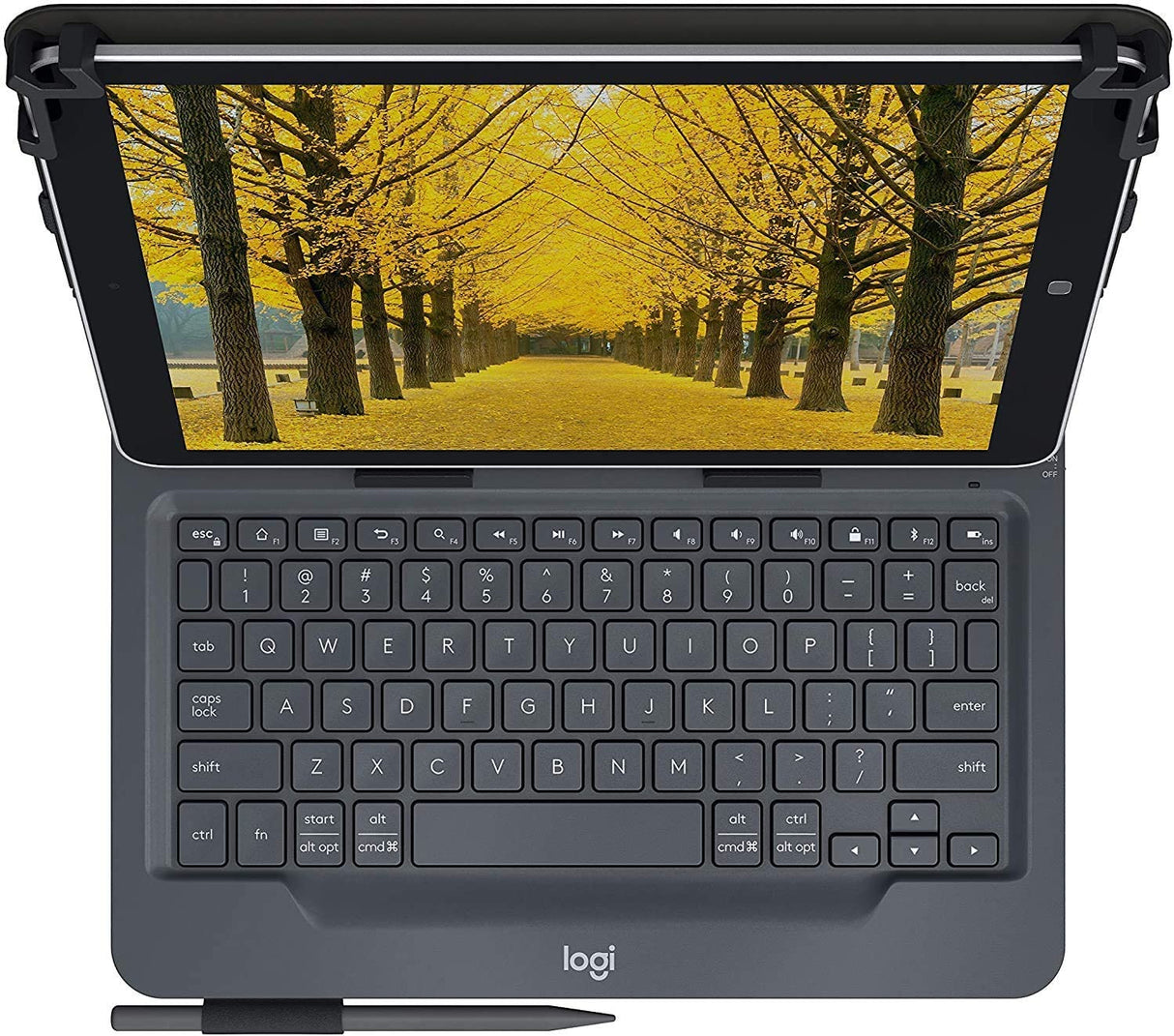 Logitech Universal Folio Cover iPad o Tablet con Tastiera Bluetooth Wireless, Per la maggior parte dei tablet da 9-10", iOS, Android, Windows, Italiano Qwerty, Nero