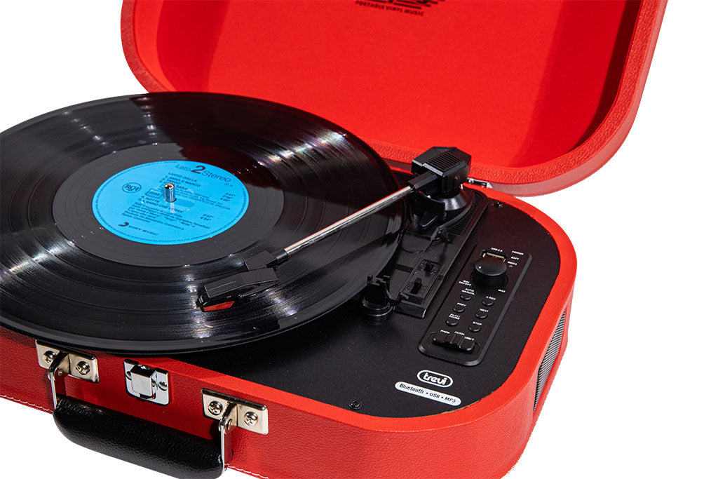 Trevi SALLY GIRADISCHI STEREO WIRELESS USB AUX-IN BATTERIA RICARICABILE TT 1020 BT ROSSO