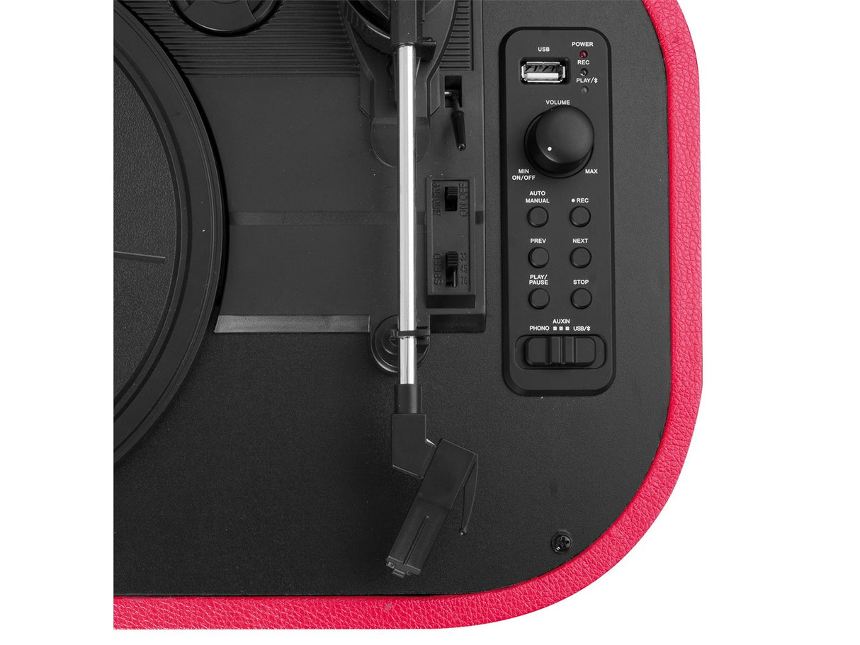 Trevi SALLY GIRADISCHI STEREO WIRELESS USB AUX-IN BATTERIA RICARICABILE TT 1020 BT ROSSO