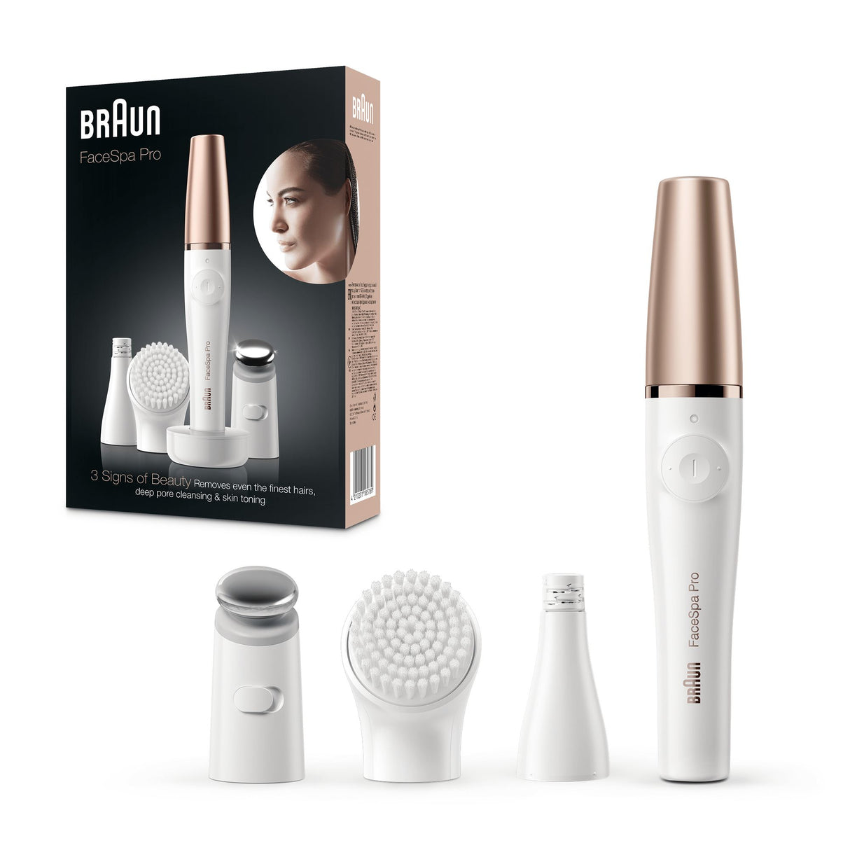 Braun FaceSpa Pro SE911, Bellezza Viso Epilatore Tutto-In-Uno, Incluso Epilatore Per Il Viso Con Dieci Micro Fori, Testina Tonificante E Spazzola Di Pulizia, Ricaricabile Con 90 Minuti Di Uso Senza Fili