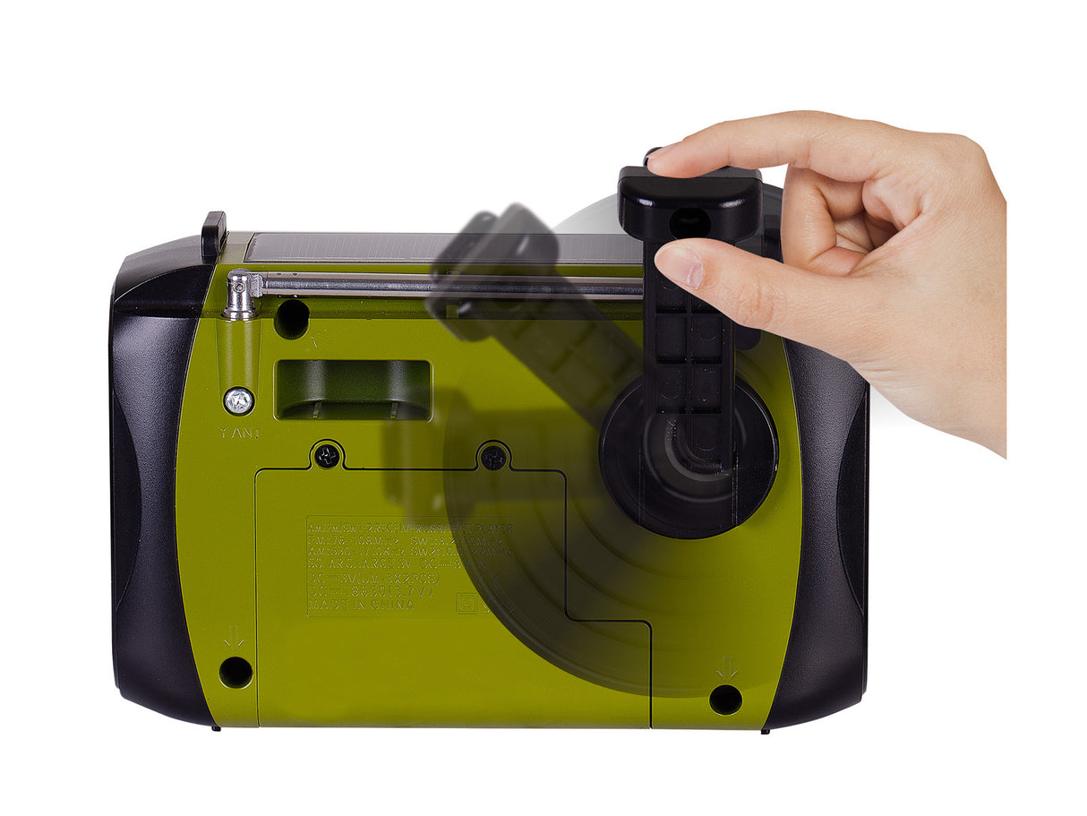 Trevi RADIO PORTATILE DINAMO E SOLARE USB MICRO SD WIRELESS E POWERBANK RA 7F30 BT VERDE