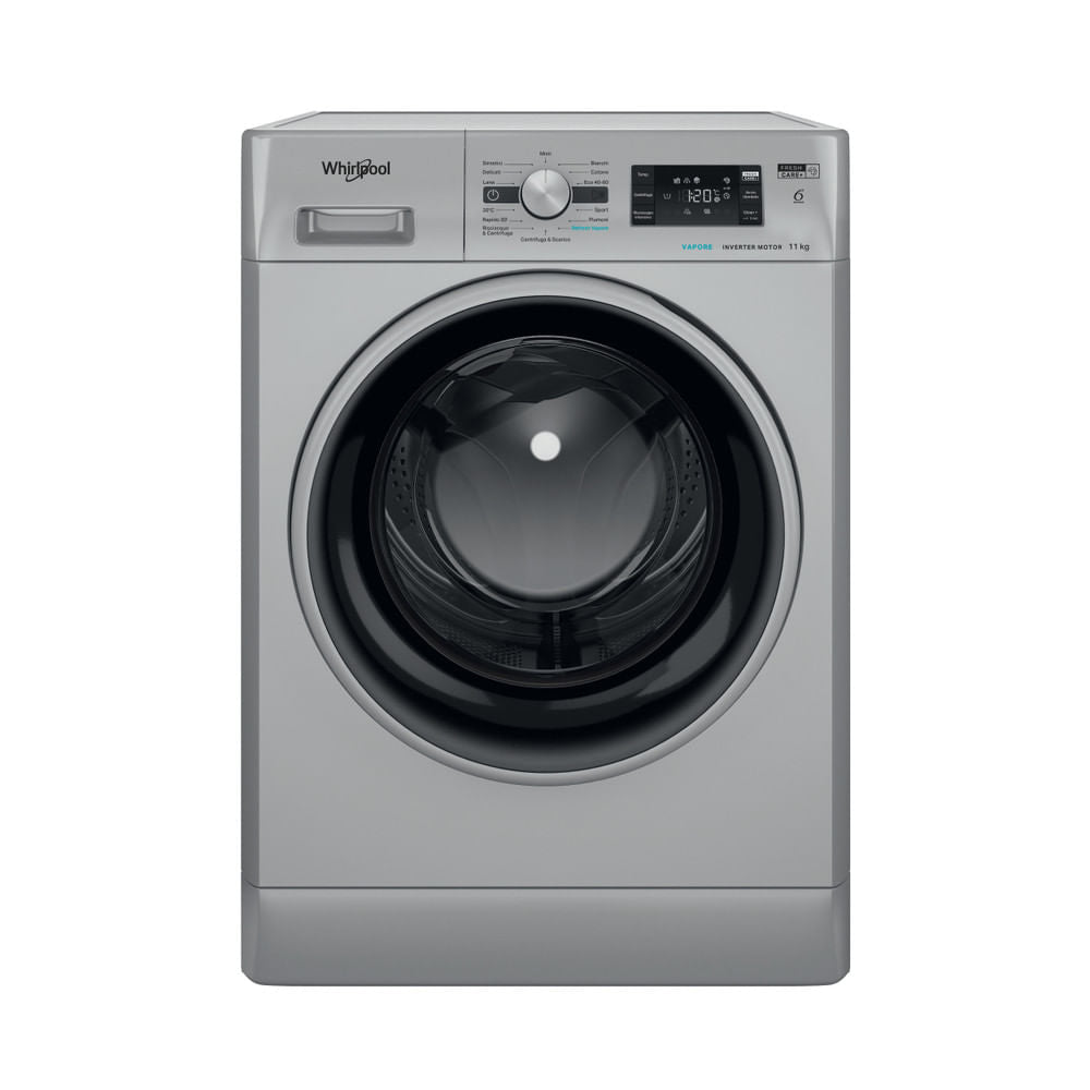 Whirlpool Lavatrice FFB 116 SILVER IT, Caricamento frontale, 11 kg, Centrifuga 1400 giri/min, Classe A