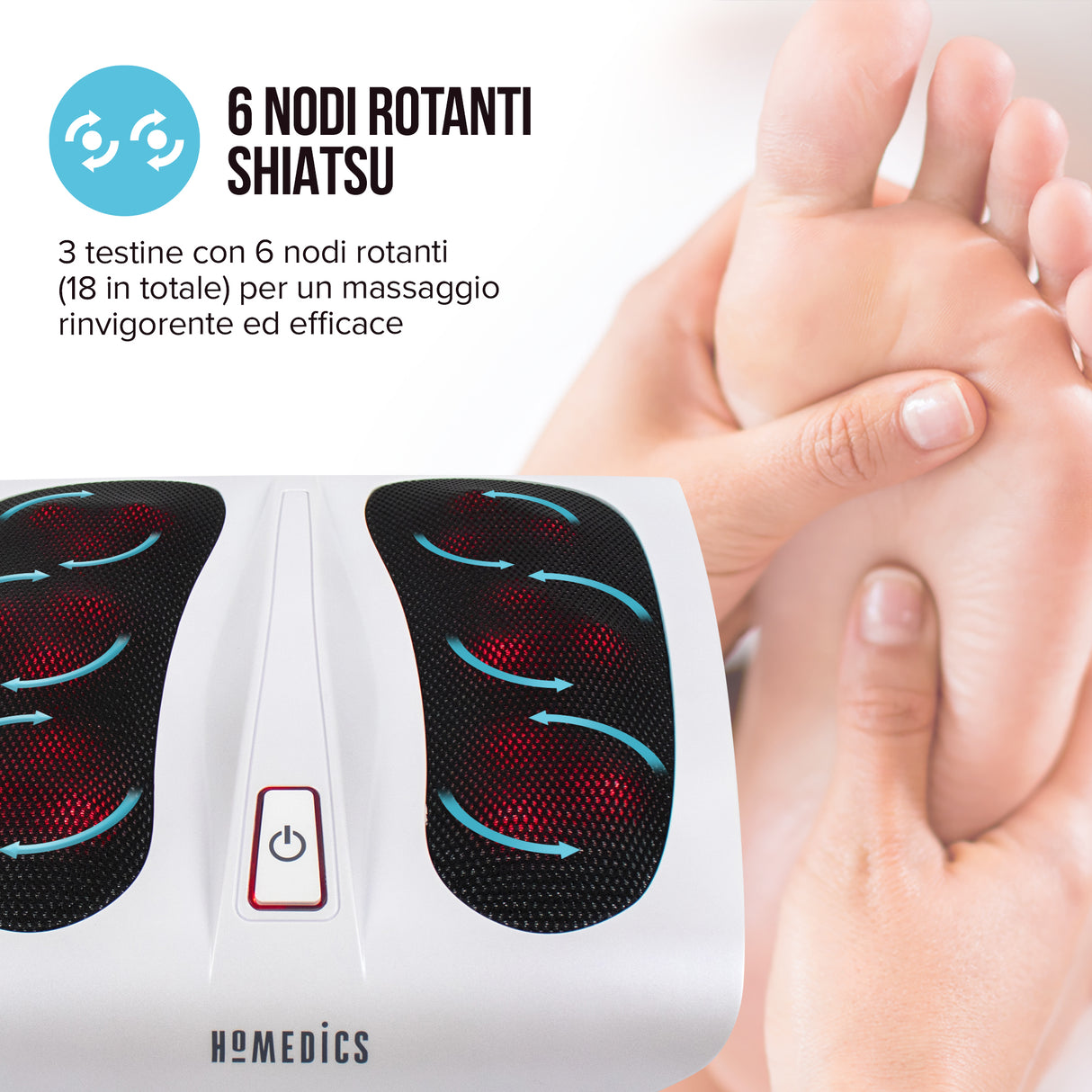 HoMedics FM-TS9-EU massaggiatore Piedi Bianco