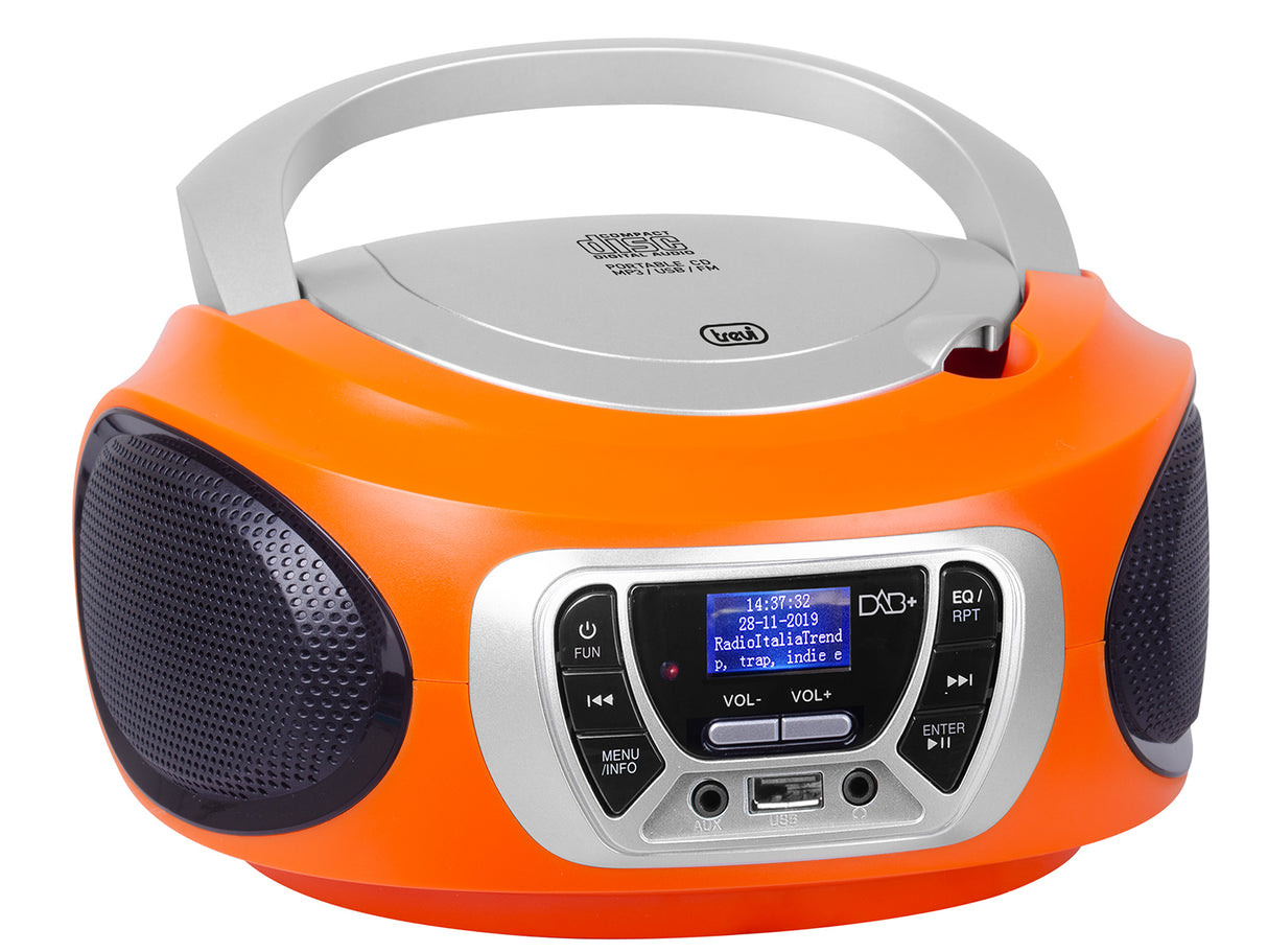 Trevi CMP 510 DAB Digitale 3 W DAB, DAB+, FM Arancione Riproduzione MP3