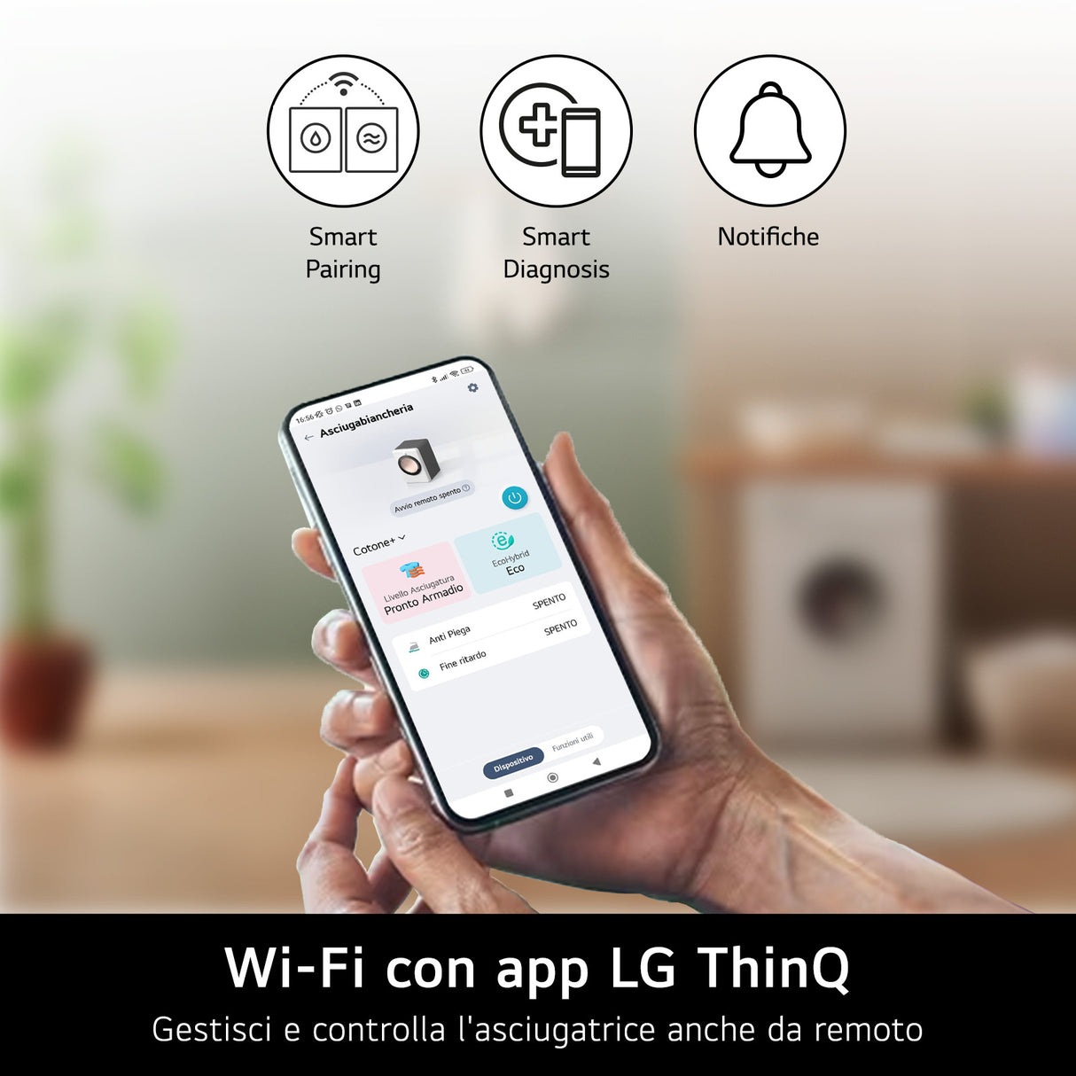 LG RH18U8AVCW Asciugatrice 18kg Pompa di calore DUAL Inverter Classe A+++, Motore Direct Drive, AI Dry, Wi-Fi, Bianca