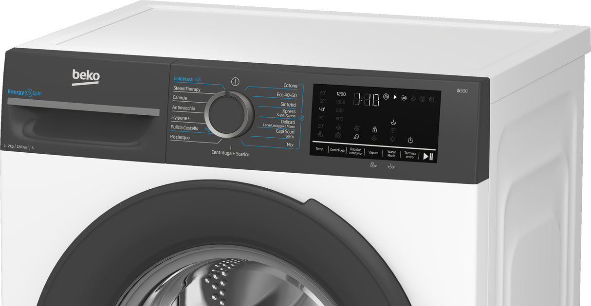 Beko b300 BMEUWSU4721A: Lavatrice EnergySpin 7Kg Slim, Classe A, 1200giri
