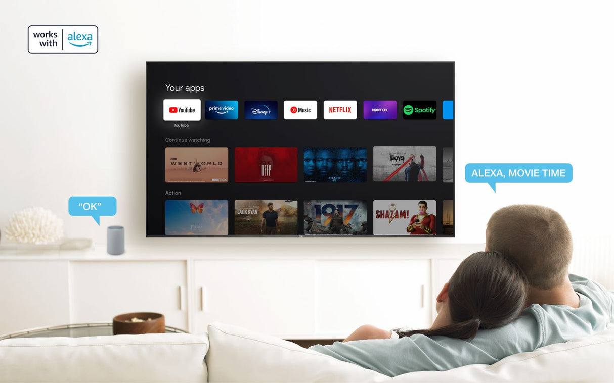 TCL C69 Serie C6 Smart TV QLED 4K 55" 55C69B, audio Onkyo con subwoofer, Dolby Vision - Atmos, Google TV