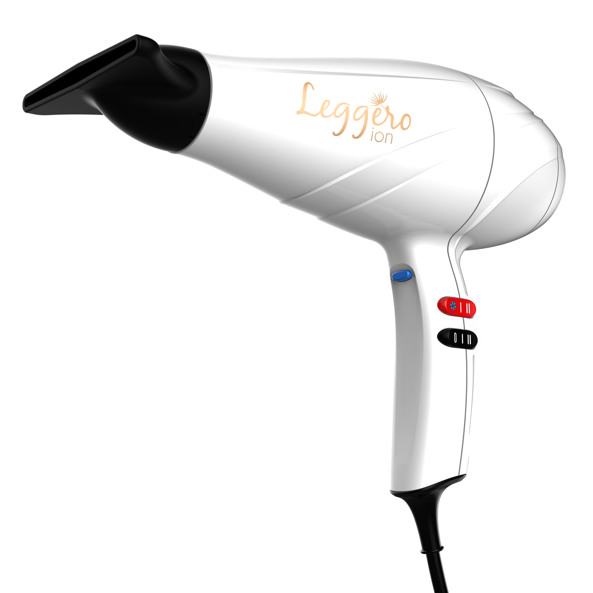 GA.MA Phon Leggero Ion: tecnologia agli ioni, anti crespo, 2400 W, Motore AC a lunga durata Made in Italy, 6 combinazioni di velocità e temperatura, colpo d'aria fredda, incluse 1 bocchette da 9 mm e 1 diffusore