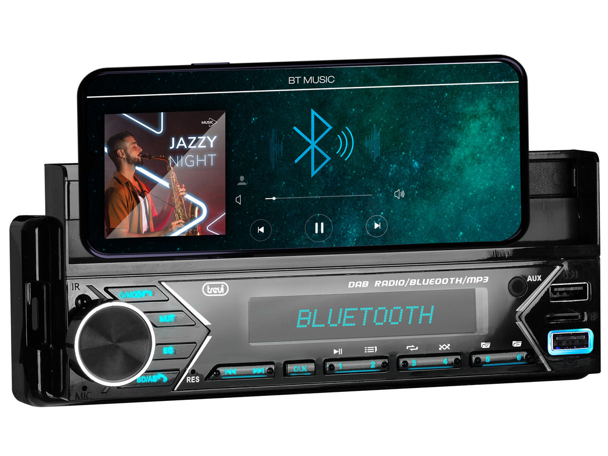 Trevi AUTORADIO DAB FM 160W SUPPORTO SMARTPHONE 7" WIRELESS USB MICRO SD SCD 5753 DAB