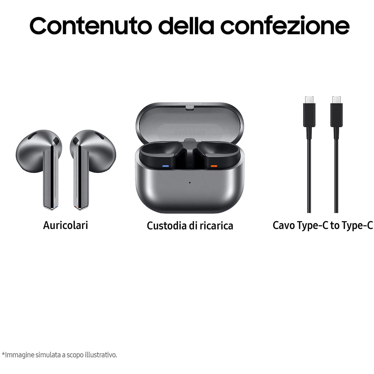 Samsung Galaxy Buds3 Auricolari AI open-type True Wireless, Audio Hi-Fi, Impermeabilità IP57, Silver