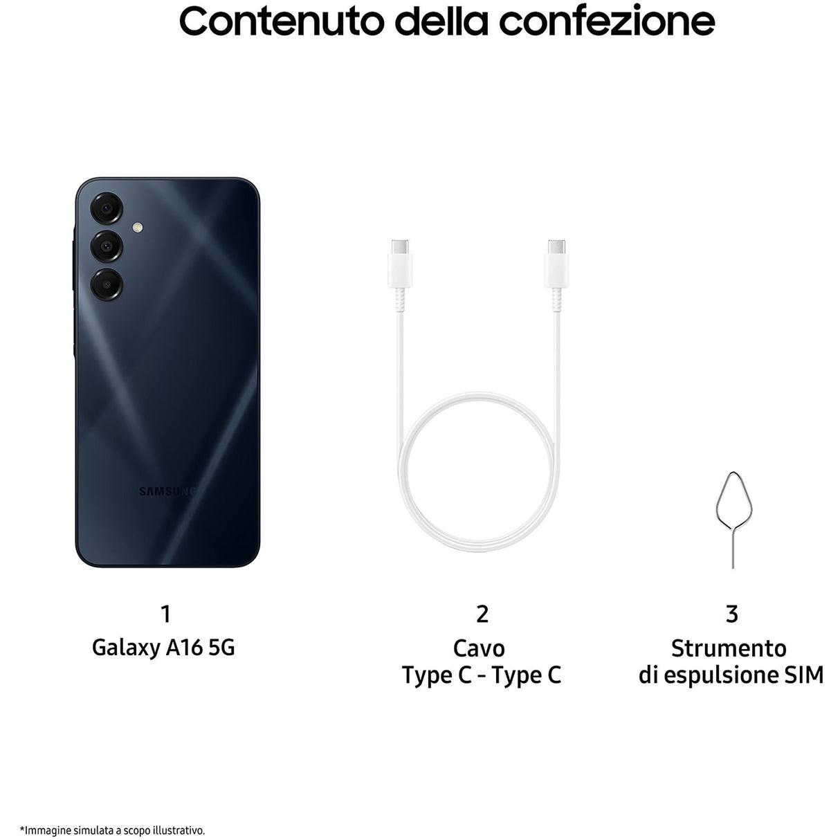 Samsung Galaxy A16 5G 17 cm (6.7") Dual SIM ibrida USB tipo-C 4 GB 128 GB 5000 mAh Nero, Blu
