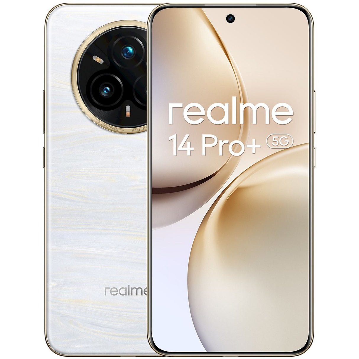 realme 14 Pro+ 5G 17,4 cm (6.83") Doppia SIM Android 15 USB tipo-C 12 GB 512 GB 6000 mAh Perlato, Bianco
