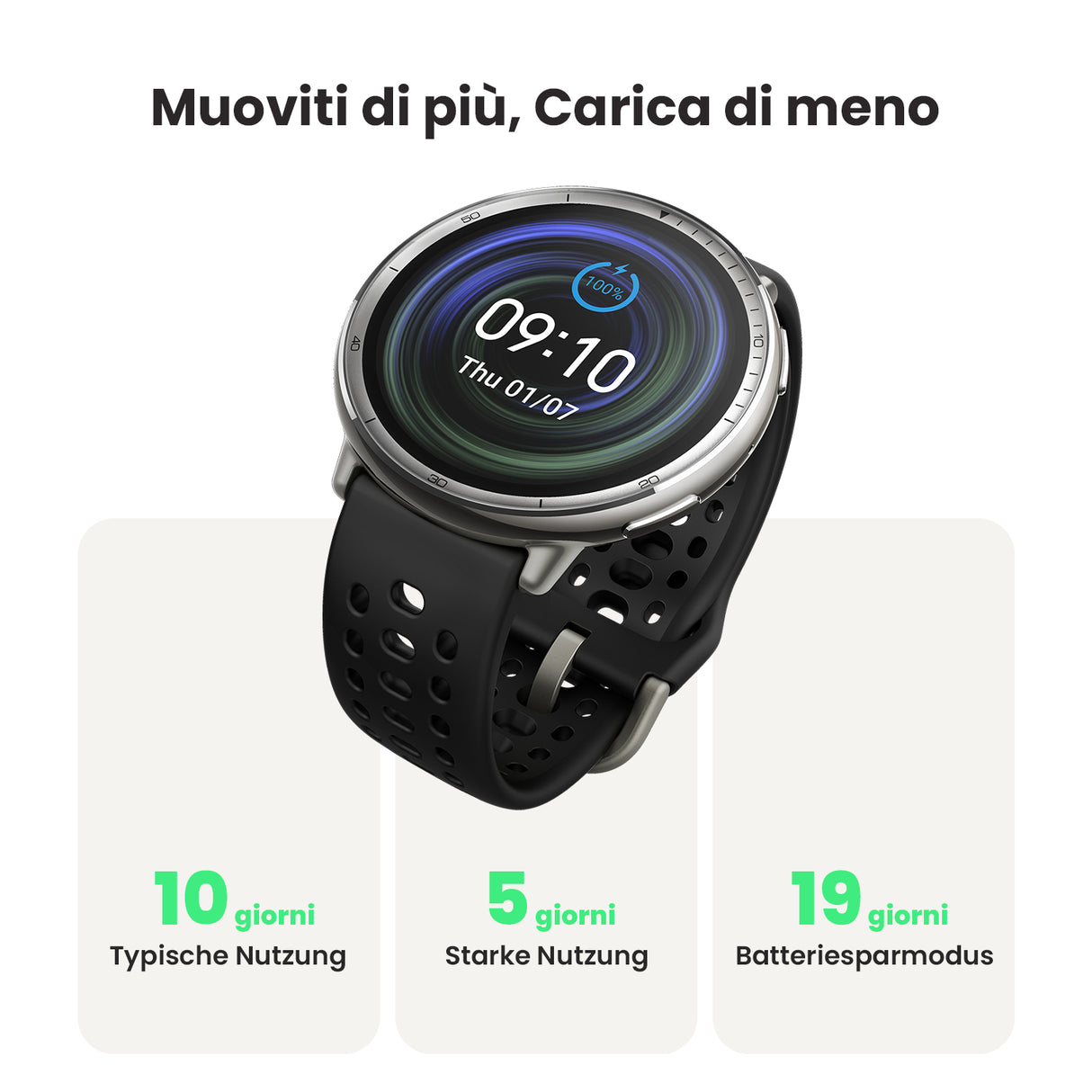 Amazfit Active 2 Smartwatch Round Black 1,32″ AMOLED