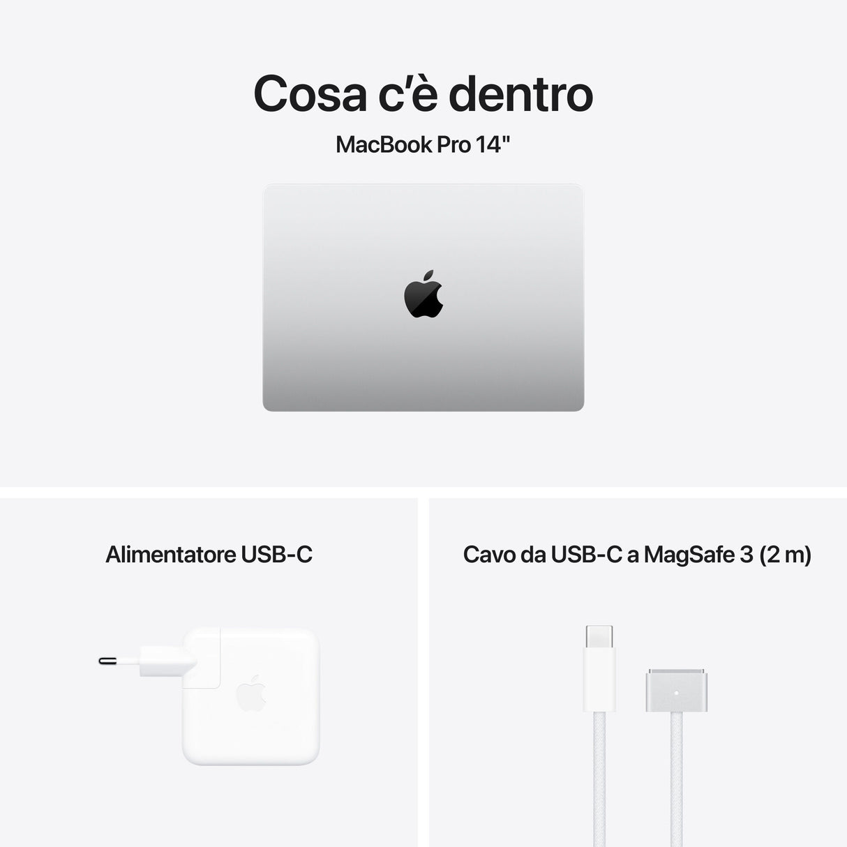 Apple MacBook Pro 14": Chip M4 con cpu 10 core e gpu 10 core, 1TB SSD - Argento