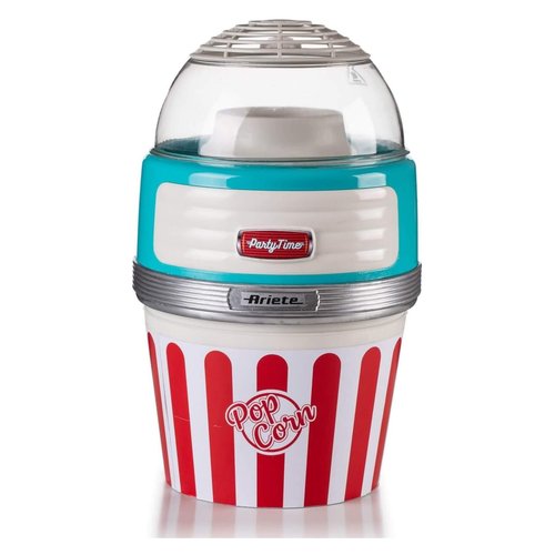 Ariete 2957 Pop Corn XL Party Time - Macchina per Popcorn - Scoppia 60gr di Mais in 2 minuti ad Aria Calda - Ciotola Estraibile - 1100 Watt - Azzurro