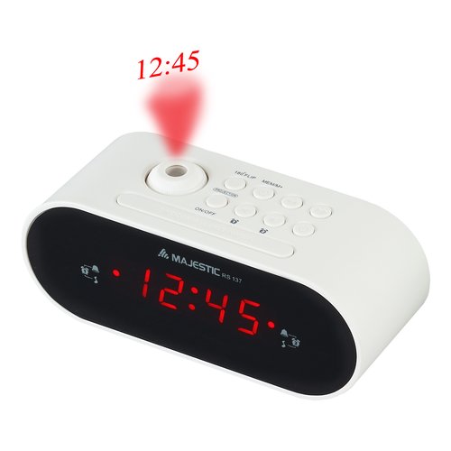 New Majestic RS-137 Sveglia digitale Nero, Bianco