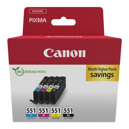 Set cartucce stampante Canon 6509B015 CHROMALIFE 100+ CLI 551 Multipac