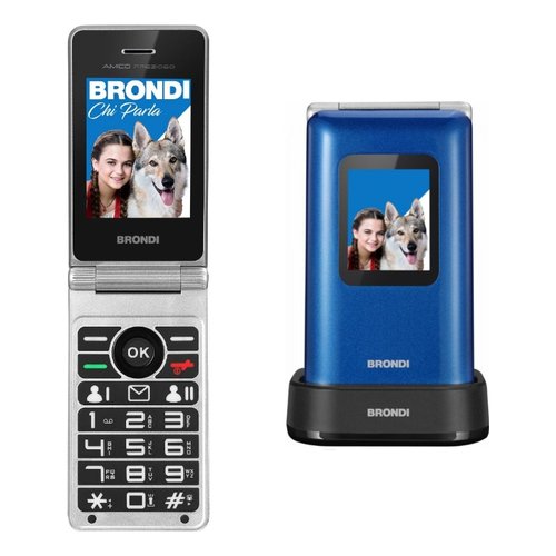 Brondi Amico Prezioso 7,11 cm (2.8") Blu Telefono per anziani