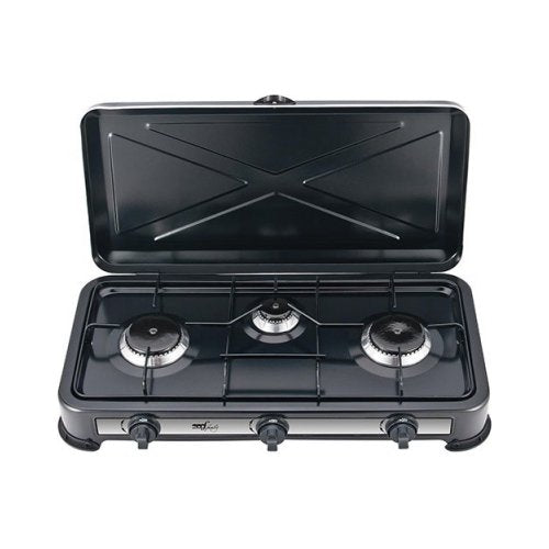 Melchioni Minerva 3 Nero Superficie piana Gas 3 Fornello(i)