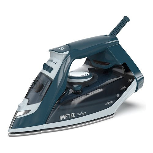 Imetec F-Light Ferro da Stiro a Vapore, Leggero, Piastra Superscorrevole con Rivestimento Glide Ceramic, Colpo vapore 150g, Doppia Protezione anticalcare, 2200 W