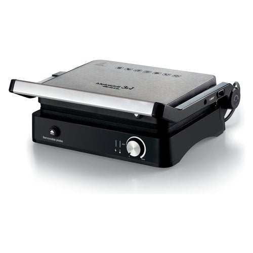 Ariete 1934 MetalGrill 3in1, Griglia elettrica per grigliate miste, 2000W, 3 modalità di cottura, Piastre antiaderenti, Silver/Black