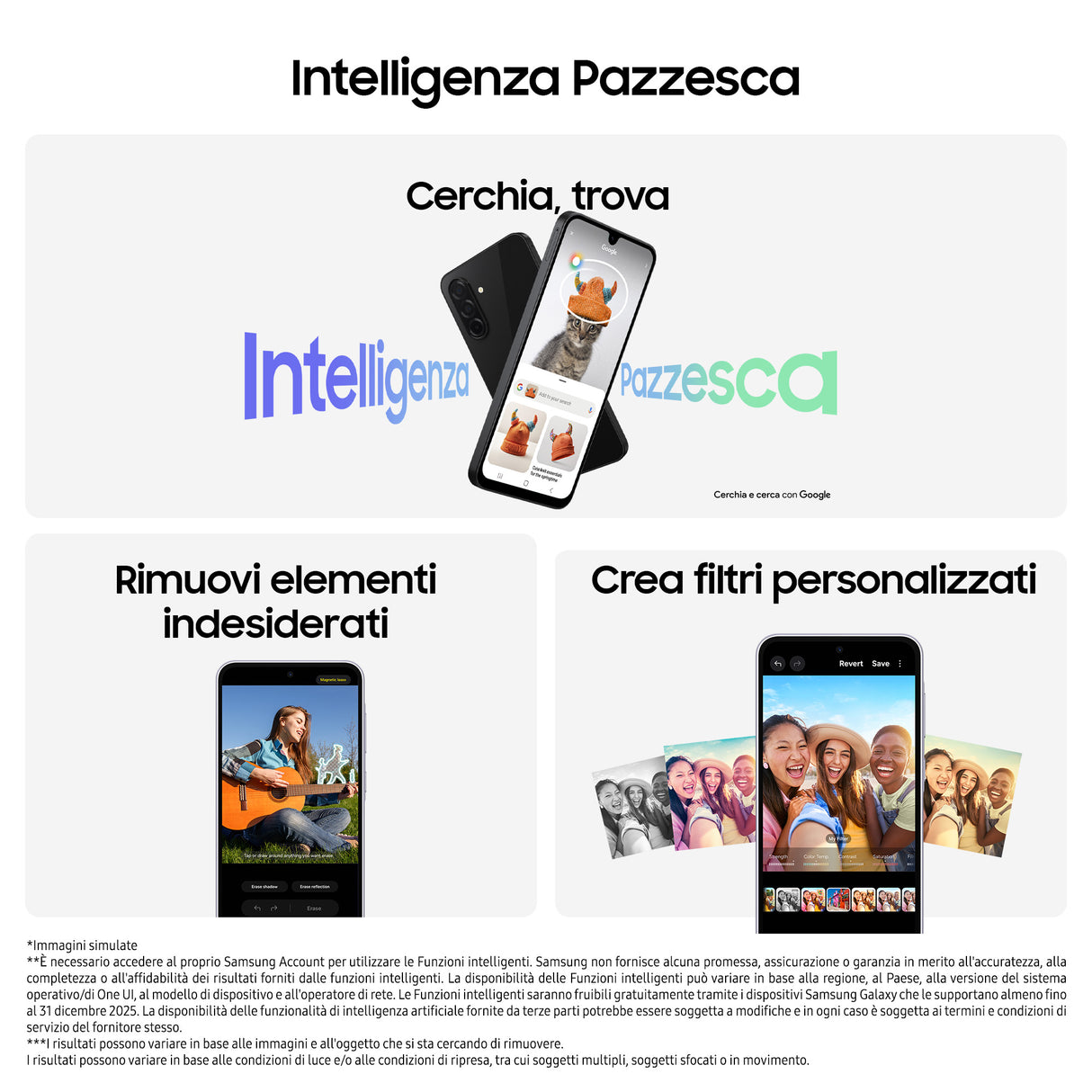 Samsung Galaxy A26 5G, Smartphone con Funzioni intelligenti, Display Super AMOLED 6.7”, 8GB RAM, 256GB, Batteria 5.000 mAh, memoria espandibile, Mint