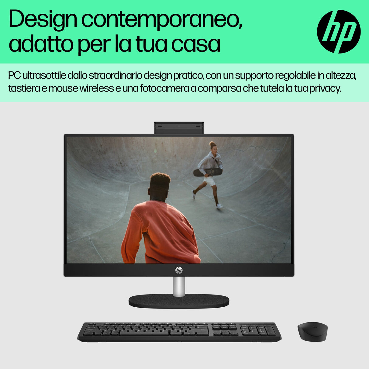 HP 24-cr0050nl AMD Ryzen™ 5 7520U 60,5 cm (23.8") 1920 x 1080 Pixel PC All-in-one 8 GB LPDDR5-SDRAM 512 GB SSD Windows 11 Home Wi-Fi 6 (802.11ax) Bianco