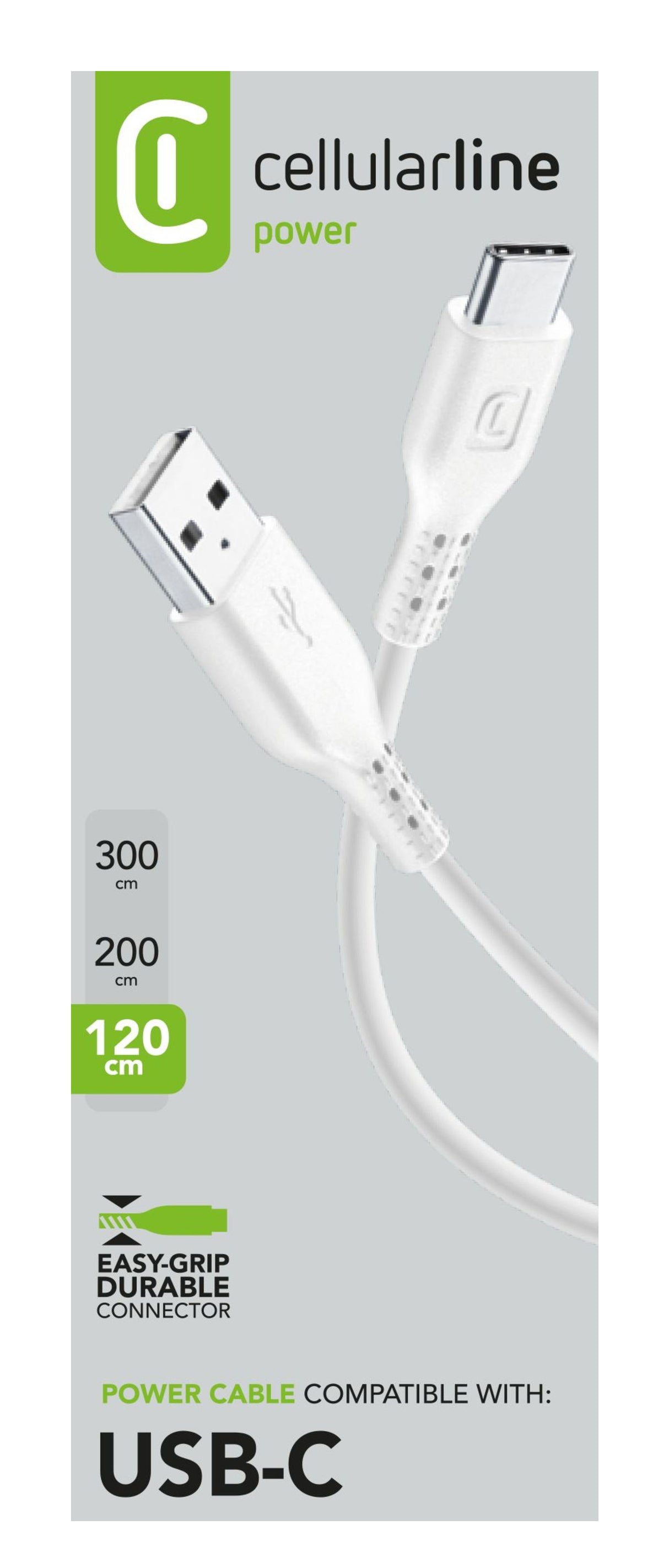 Cellularline Power Cable for Tablet 120cm - USB-C Cavo USB-C per ricarica e trasferimento dati