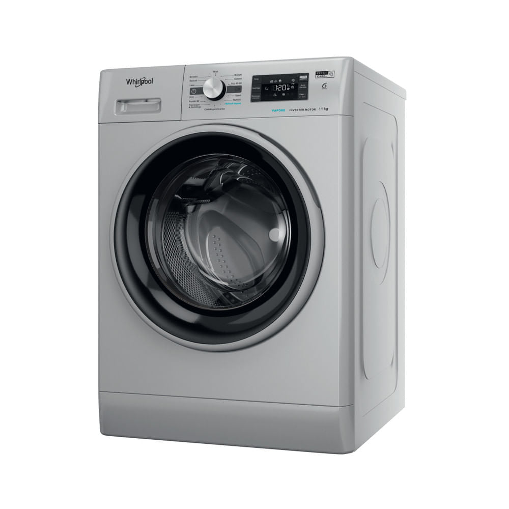 Whirlpool Lavatrice FFB 116 SILVER IT, Caricamento frontale, 11 kg, Centrifuga 1400 giri/min, Classe A