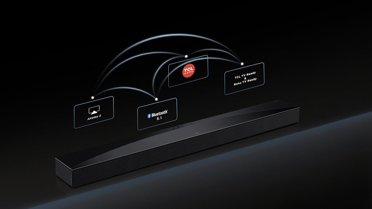 TCL Q Soundbar Q85H 7.1.4 canali, Dolby Atmos con Subwoofer integrato, 1020W