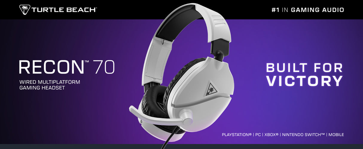 Turtle Beach Recon 70 Auricolare Cablato A Padiglione Gaming Bianco