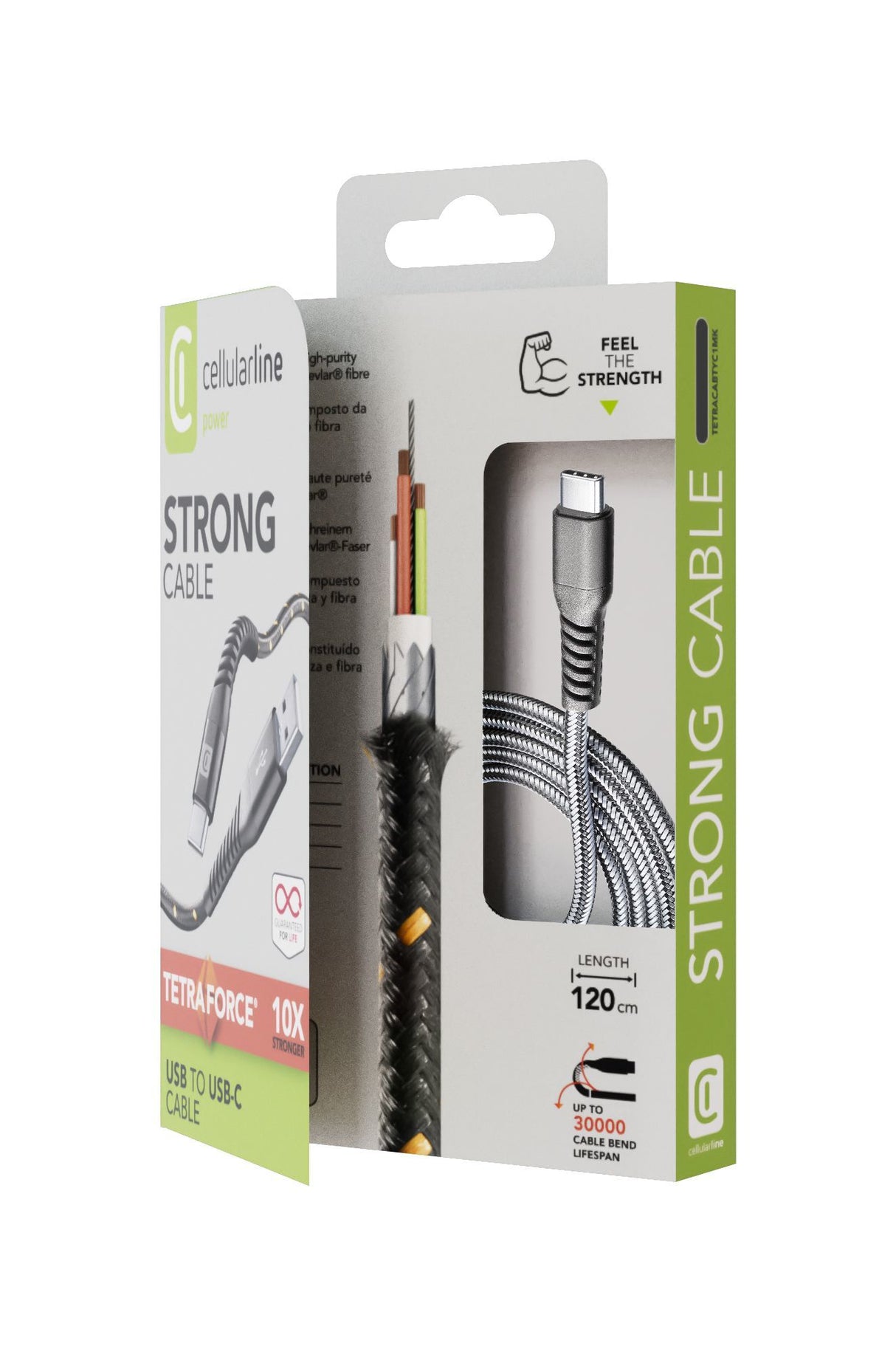 Cellularline Tetra Force Cable 120cm - USB-C Cavo USB-C ultra resistente