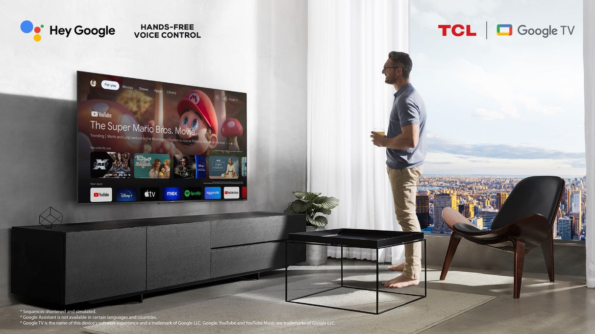 TCL C69 Serie C6 Smart TV QLED 4K 55" 55C69B, audio Onkyo con subwoofer, Dolby Vision - Atmos, Google TV