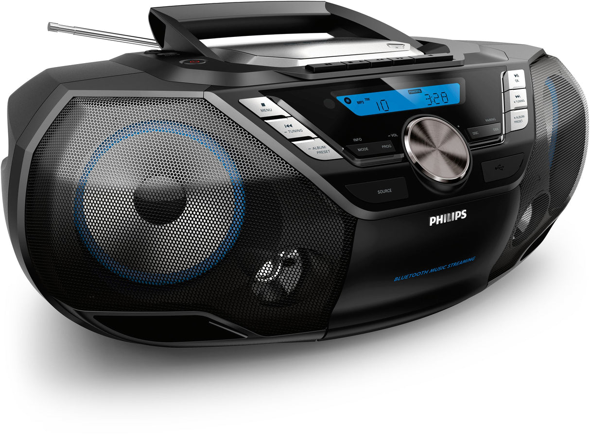 Philips AZB798T/12 impianto stereo portatile Analogico e digitale 12 W DAB, DAB+, FM Nero Riproduzione MP3