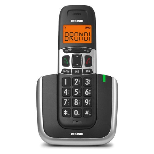 Brondi Bravo Platinum Telefono DECT Nero, Argento