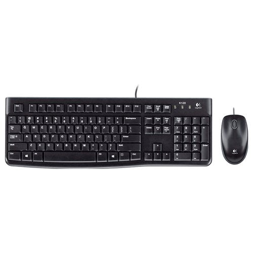 Logitech MK120 Combo Tastiera e Mouse con Filo per Windows, Mouse Ottico Cablato, Tastiera di Dimensioni Standard, USB Plug-and-Play, Compatibile con PC, Laptop