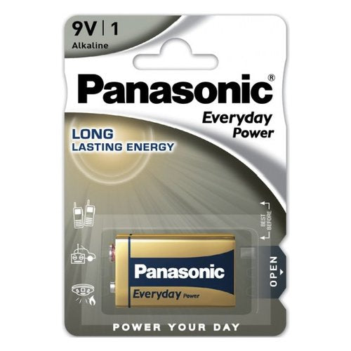 Batteria Transistor 9V Panasonic 6LR61EPS 1BP EVERYDAY POWER
